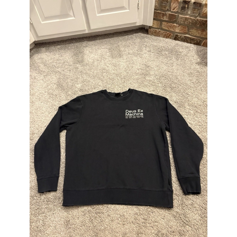 Deus Ex Machina Any God Any Machine 5 Cities Crewneck Sweatshirt Navy Medium M